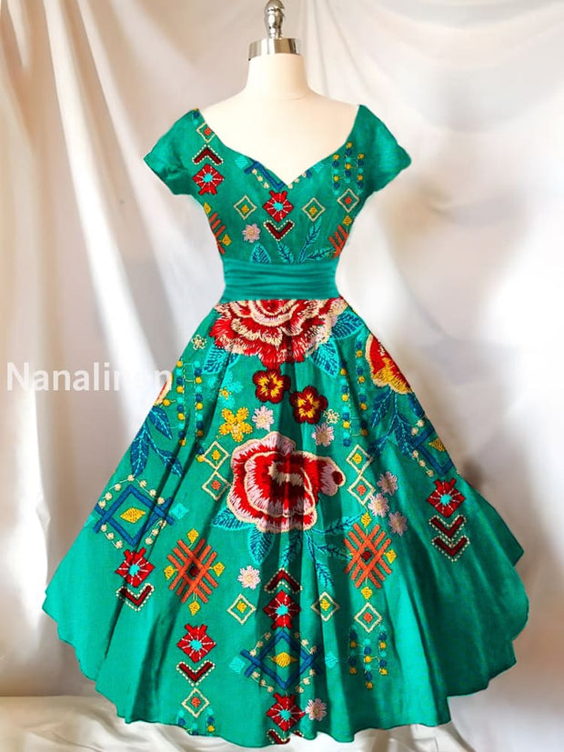 Vintage Floral Art Print Sleeveless Midi Dress A / S