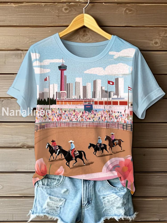 Women’s Calgary Stampede Inspired Print T-Shirt As picture / S