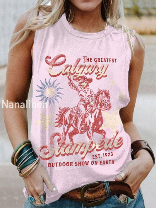 Women’s Calgary Stampede Inspired Print Tank Top As picture / S