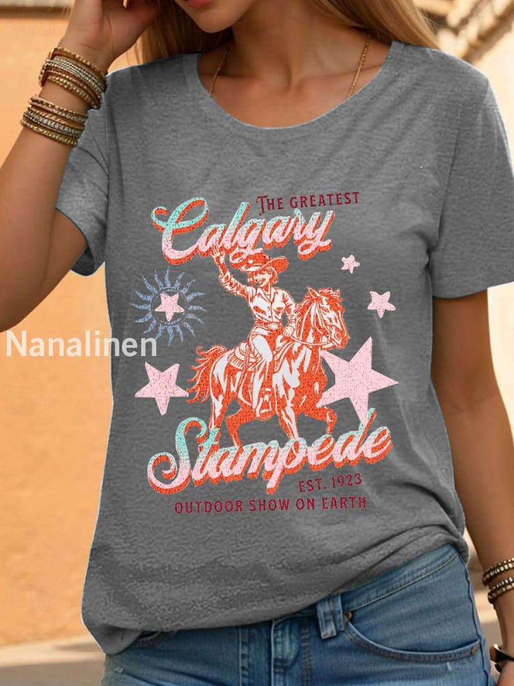 Women’s Calgary Stampede T-shirt Light Gray / S