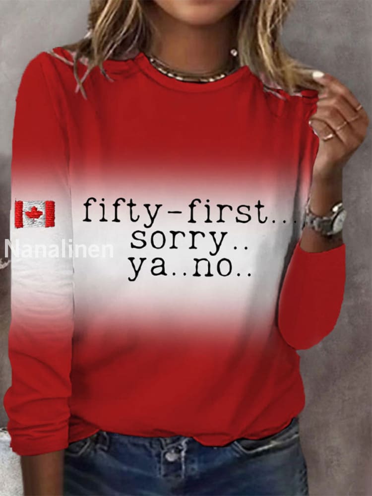 Women’s Canada 51 Sorry No Printed Long Sleeve Top Red / S