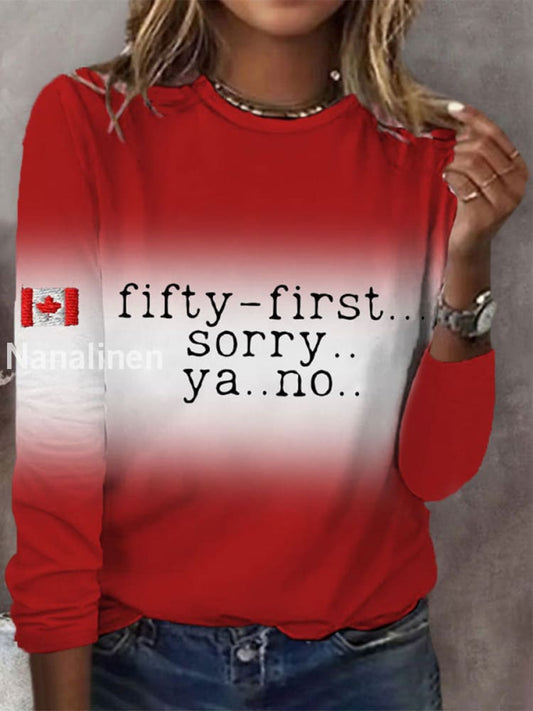 Women’s Canada 51 Sorry No Printed Long Sleeve Top Red / S