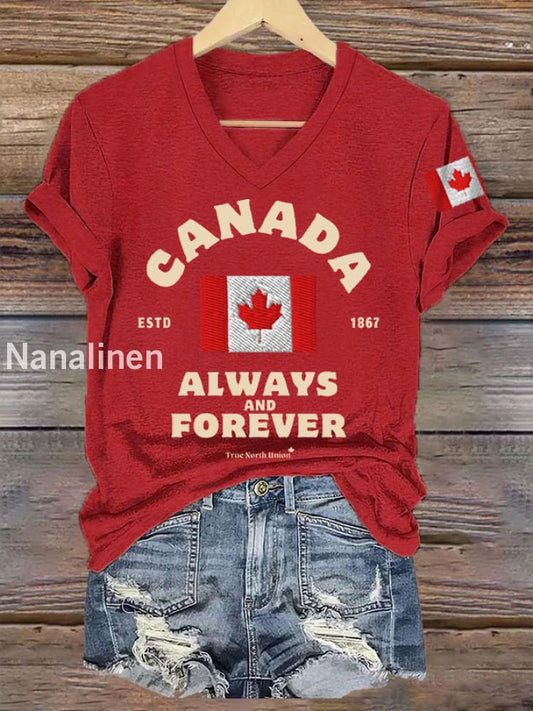 Women’s Canada Always And Forever V-Neck Tee Red / S