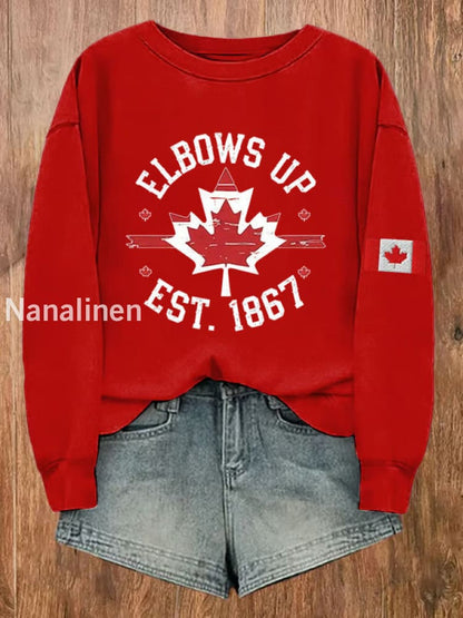 Women’s Canada Elbows Up Est.1867 Printed Sweatshirt Red / S
