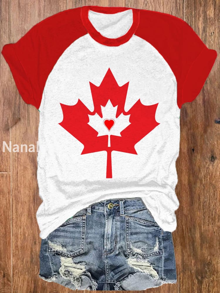 Women’s Canada Forever Maple Leaf Print T-shirt Red / S