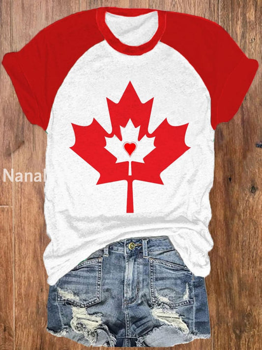 Women’s Canada Forever Maple Leaf Print T-shirt Red / S