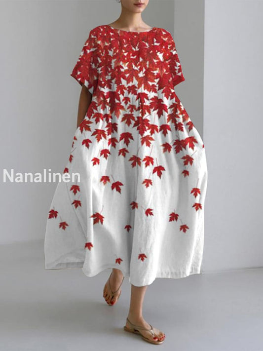 Women’s Canada Maple Leaf Printed Dress As picture / S