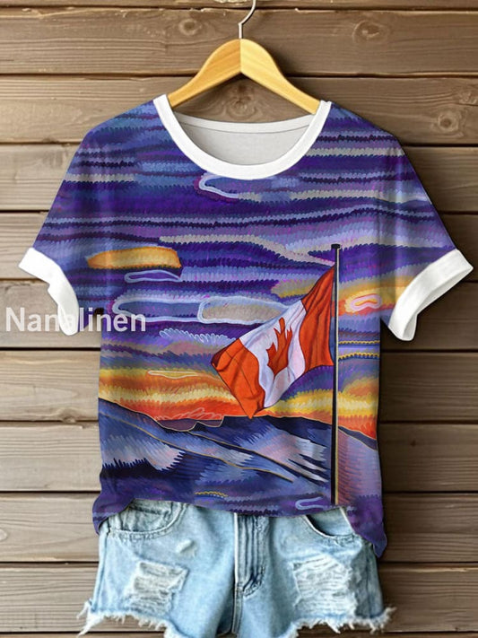 Women’s Canada Maple Leaves Printed T-Shirt As picture / S