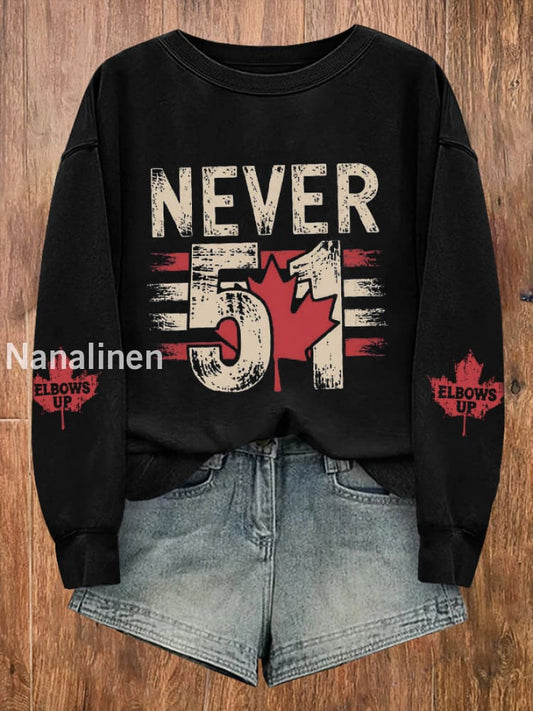 Women’s Canada Never 51 Printed Long Sleeve Sweatshirt Black / S