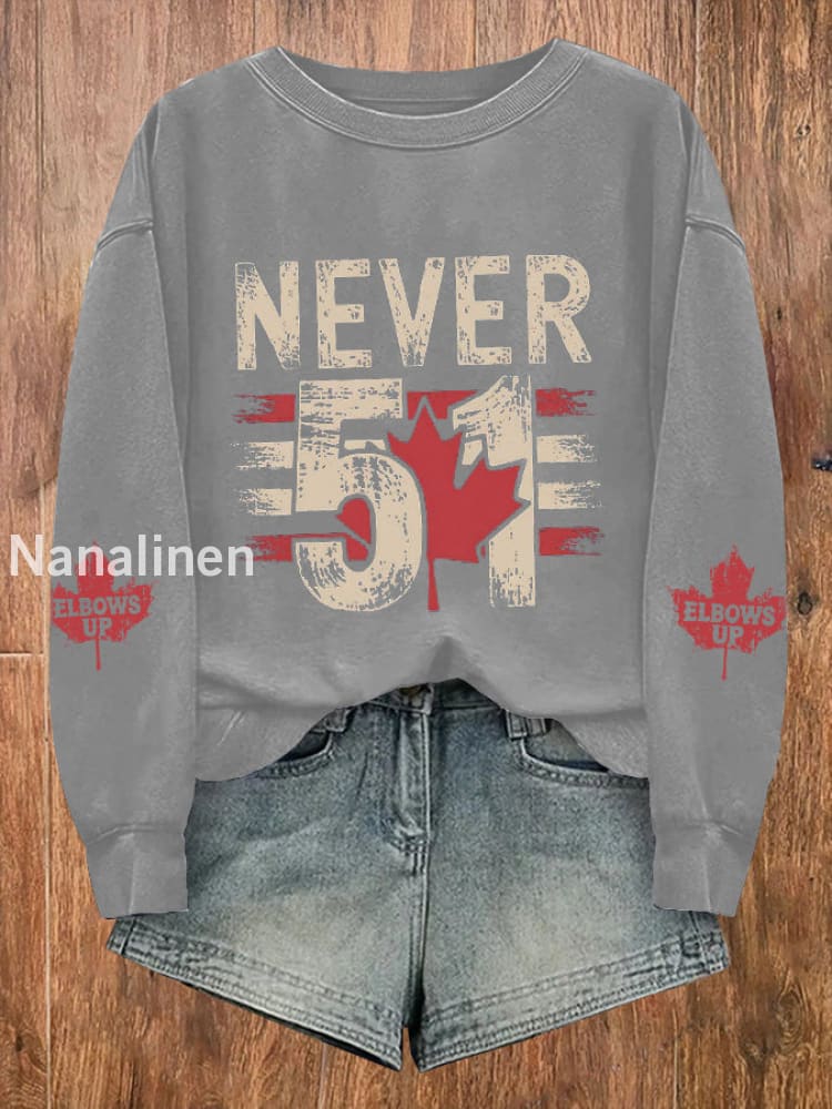 Women’s Canada Never 51 Printed Long Sleeve Sweatshirt Gray / S