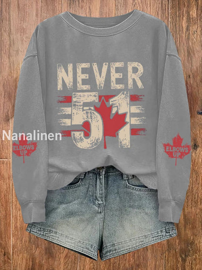 Women’s Canada Never 51 Printed Long Sleeve Sweatshirt Gray / S