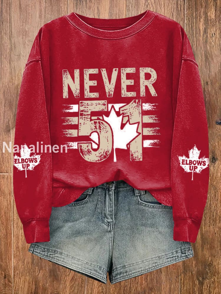 Women’s Canada Never 51 Printed Long Sleeve Sweatshirt Red / S