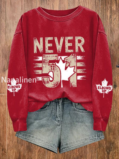 Women’s Canada Never 51 Printed Long Sleeve Sweatshirt Red / S