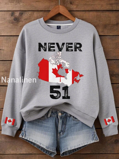 Women’s Canada Never 51 Printed Sweatshirt Light Gray / S