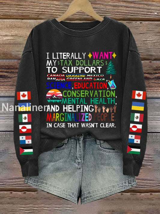 Women’s Canada Tax Dollars For Progress Printed Sweatshirt Black / S