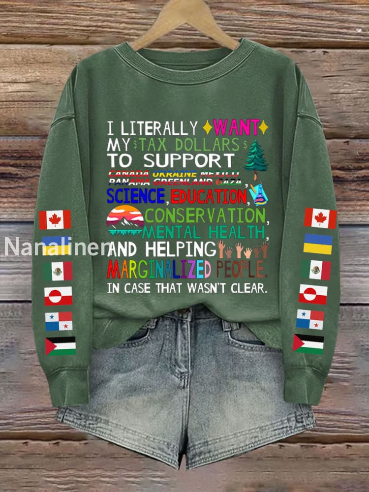 Women’s Canada Tax Dollars For Progress Printed Sweatshirt Green / S
