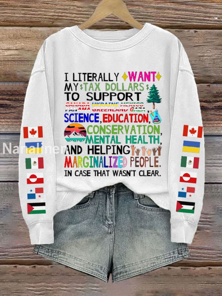 Women’s Canada Tax Dollars For Progress Printed Sweatshirt White / S