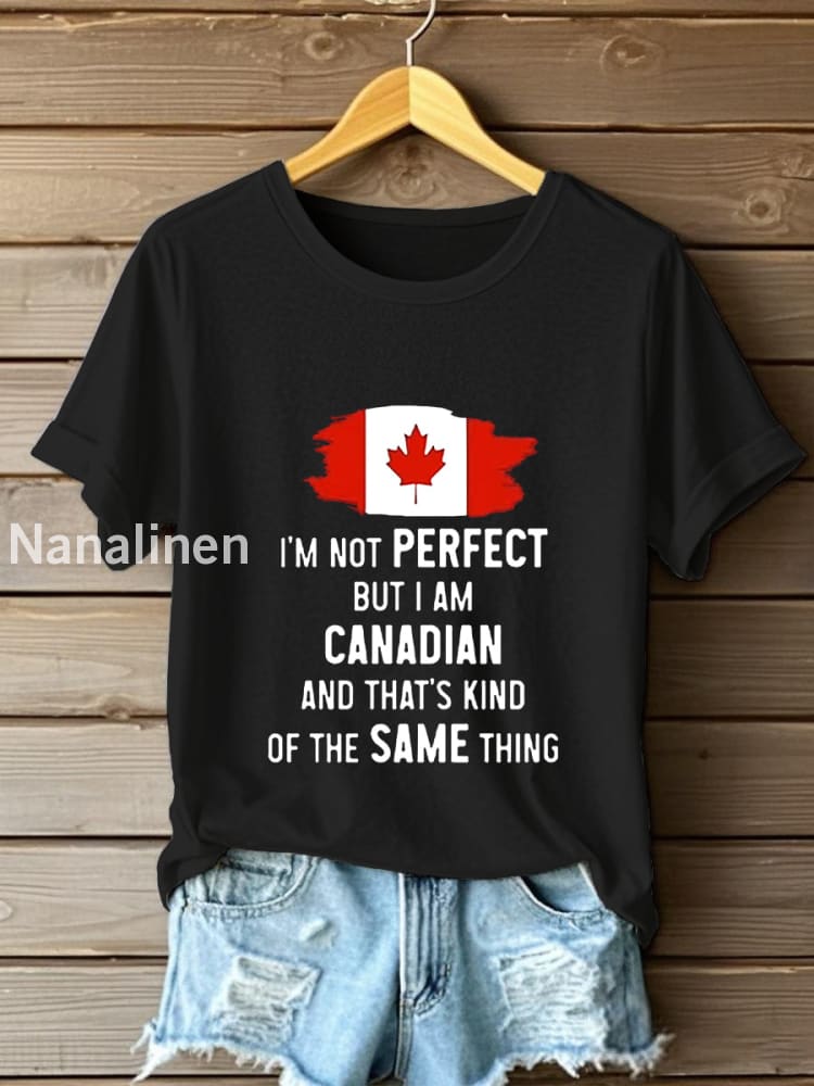 Women’s Canadian Flag Maple Leaf Print Casual Short Sleeve T-shirt Black / S