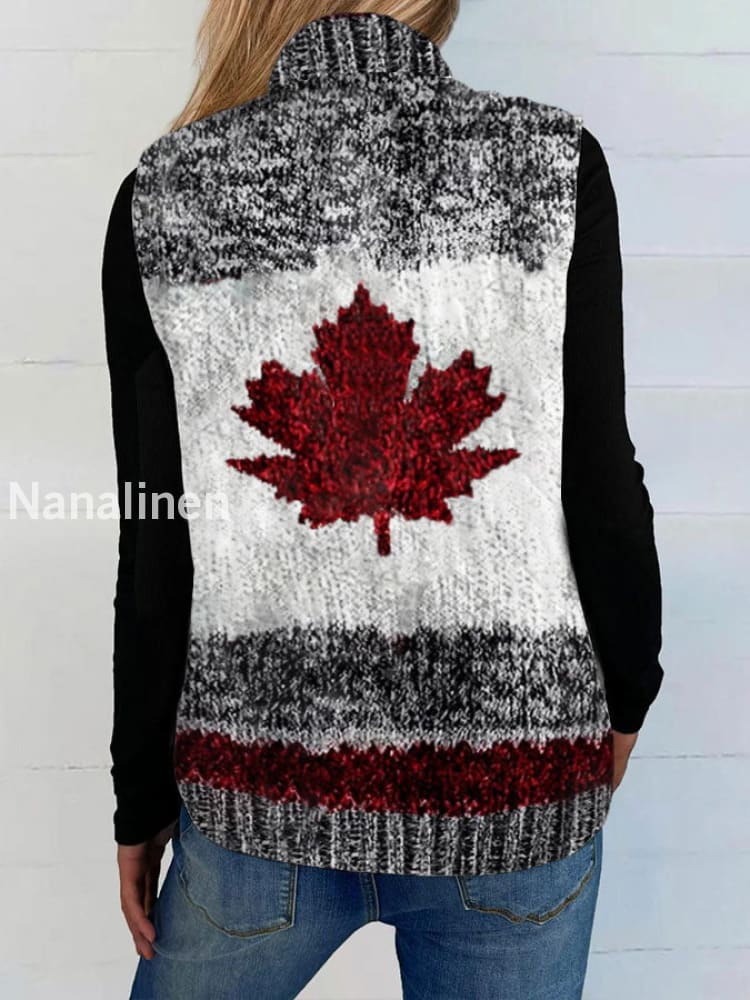 Women’s Canadian Maple Leaf Print Vest