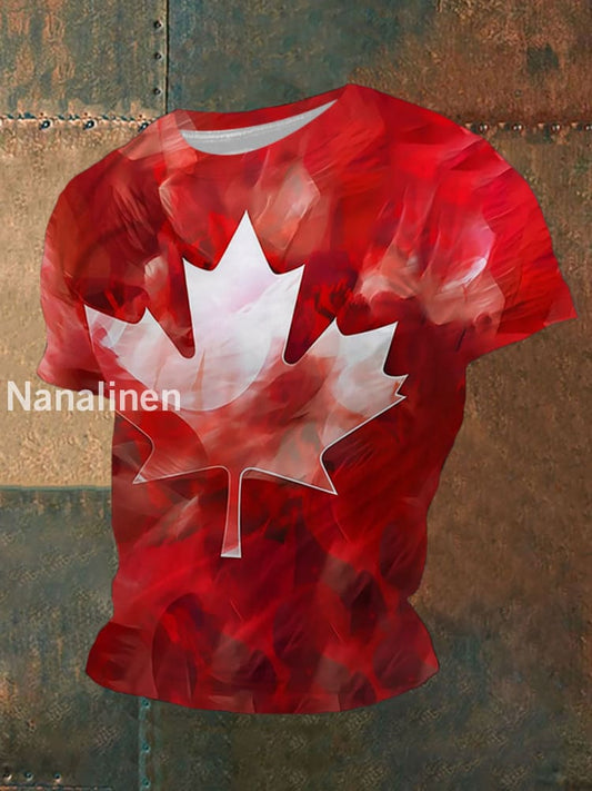 Women’s Canadian Maple Leaf Printed Casual T-Shirt Red / S