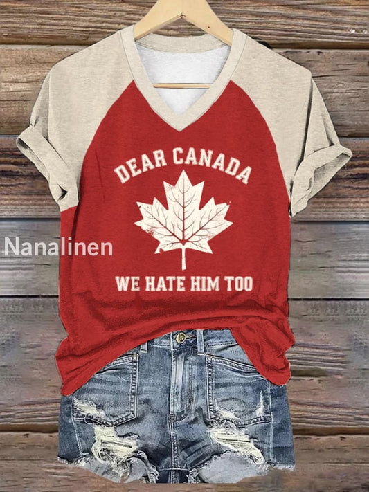 Women’s Dear Canada We Hate Him Too Casual T-shirt Red / S