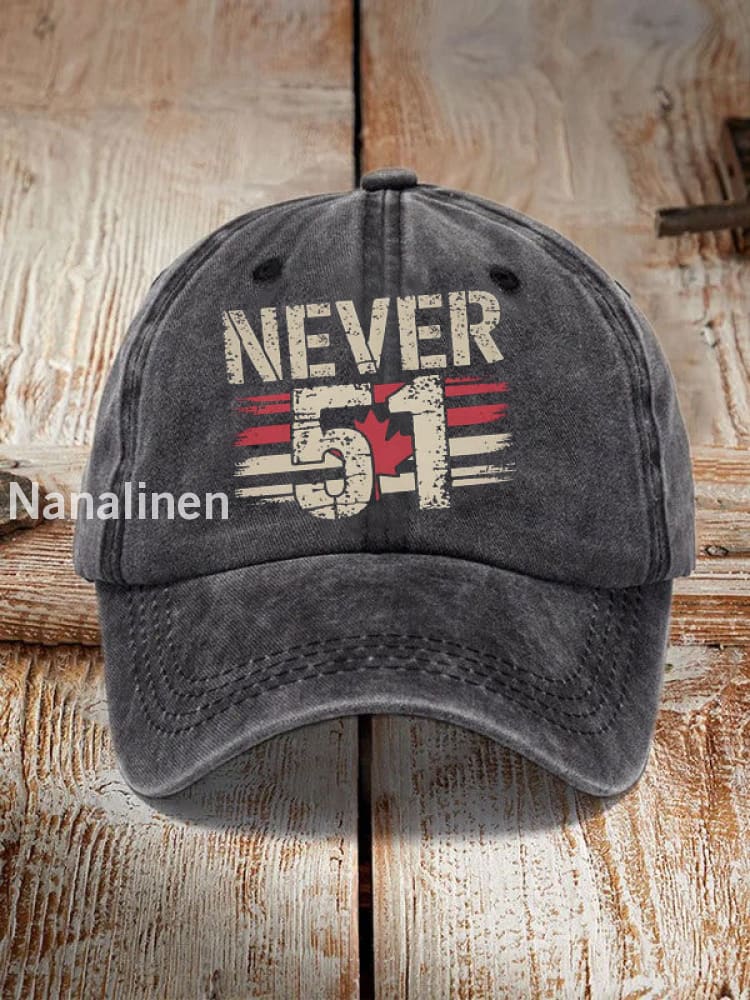 Women’s Never 51st State Canada Print Sun Hat Black / JM