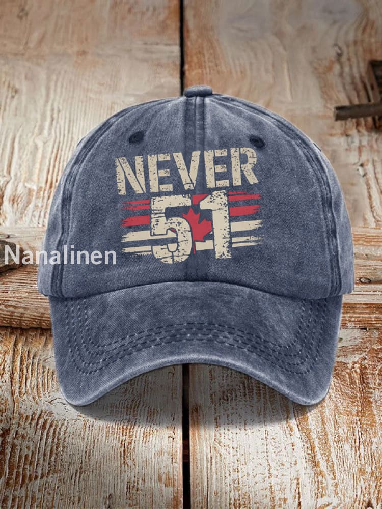 Women’s Never 51st State Canada Print Sun Hat Navy Blue / JM