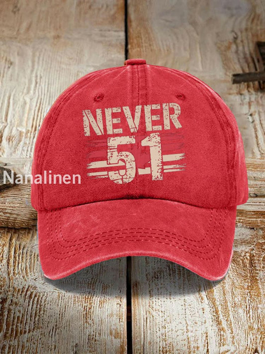 Women’s Never 51st State Canada Print Sun Hat Red / JM